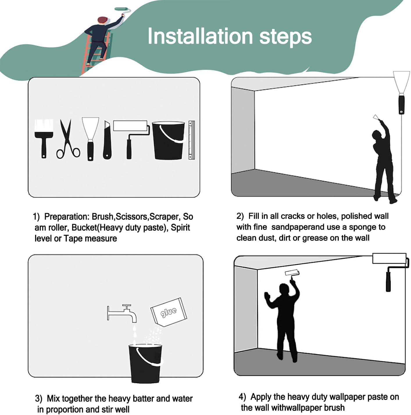 -3D Black Abstract Geometric Wallpaper Bedroom Living Room 140" x 91" (Not Peel and Stick)