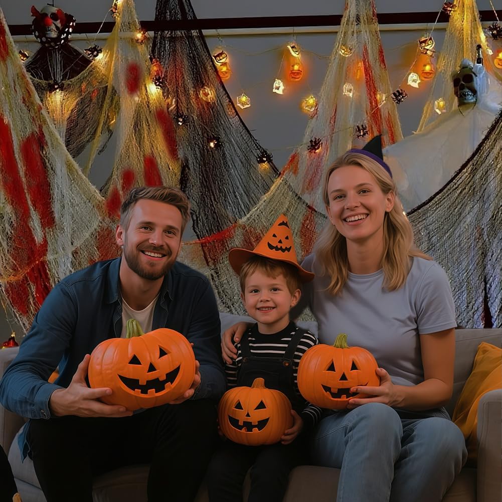 (Large Size 48 x 315 inch) Halloween Creepy Cloth - Spooky Giant Cheese Cloth Tapestry for Outdoor Yard Home Wall Decor Halloween Party Supplies & Decorations - Black